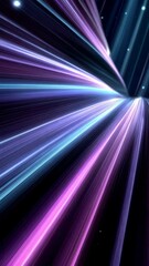 Poster - abstract glowing neon light streaks with colorful pink and blue lines flowing in a dark digital spac