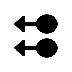 Poster - Two horizontal arrows pointing left with circular ends in a stacked arrangement on a white background
