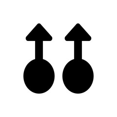 Poster - Two black arrows pointing upwards with circular bases on a white background in a simple design