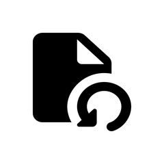 Poster - Black document icon with a folded corner and a white circular arrow indicating a refresh or reload action