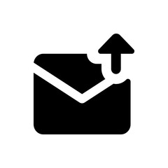 Poster - Black envelope with a white outline and an upwards pointing arrow indicating sending or uploading message