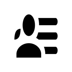 Poster - Black silhouette of a person with a round head and three horizontal lines on a white background design icon