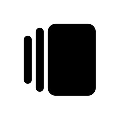 Poster - Black rounded rectangles of varying heights arranged in a horizontal line on a white background