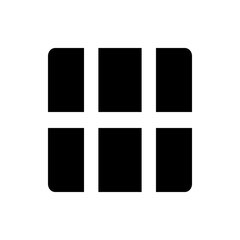 Poster - Black rounded rectangles arranged in a grid pattern against a white background forming a plus shape design