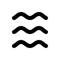 Poster - Three horizontal black wavy lines stacked vertically against a white background creating a simple pattern design