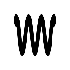Poster - Illustration of a simple black wavy line with rounded ends on a white background in a minimalist style