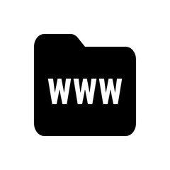 Poster - Black folder icon with the letters www in white representing the world wide web address on the internet