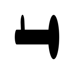 Poster - A simple black key with a rounded head and a small tooth on a white background in a minimalist style