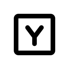 Poster - Illustration of a bold letter y centered within a rounded square shape on a white background design element