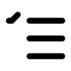 Aufkleber - Illustration of a menu icon with three horizontal bars and a smaller slanted bar above it on white background