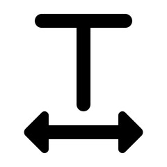 Poster - Black t shape with horizontal arrow pointing left and right indicating width adjustment tool icon symbol