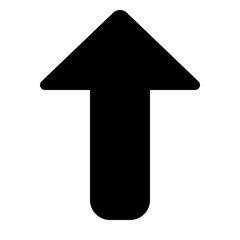Poster - A bold black arrow pointing upwards with a rounded bottom on a white background in a simple graphic style