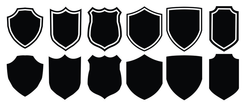 set of shield. Shield Icon Set Vector Design on White Background.  Design elements for concept of safety and protection. Collection of security shield icons.