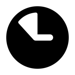Poster - A black circular shape with a white arrow pointing to the left inside the circle in a simple design