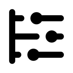 Poster - Illustration of a settings icon with three horizontal bars and knobs on the right side in black color