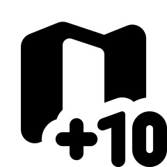 Poster - Representation of a folder icon with plus ten symbol indicating additional content or increased capacity