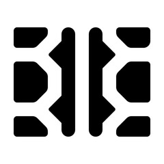 Poster - Abstract symmetrical design featuring black shapes with white lines in a geometric arrangement style art