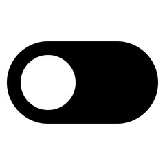 Poster - Illustration of a black toggle switch with a white circle on the left side against a white background