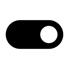 Poster - Black toggle switch with a white circular button on the right side against a white background image view