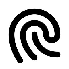 Poster - Illustration of a stylized fingerprint with three curved lines in black on a white background design element