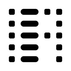 Poster - Black squares and rounded rectangles arranged in a grid like pattern on a white background image design