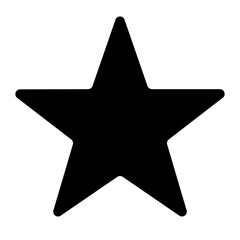 Poster - A simple black star shape with five points isolated on a white background in a vector graphic style