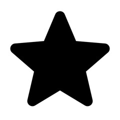 Poster - Illustration of a black star shape with rounded corners on a white background, simple and minimalistic style