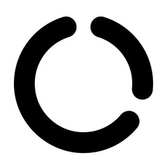 Poster - An incomplete black circle with rounded ends on a white background suggesting a loading or progress indicator