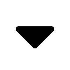 Poster - A simple black downward pointing triangle with rounded corners on a plain white background image view