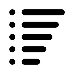 Poster - List icon showing a vertical stack of rounded rectangles with circular bullets on the left side of them
