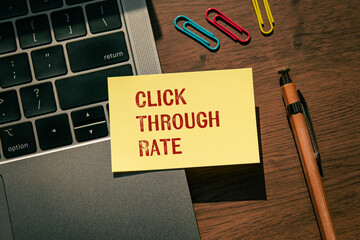 Poster - there is sticky note with the word click through rate. it is as an eye-catching image.