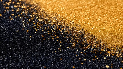 Wall Mural - Elegant Deep Navy Blue and Gold Glitter Texture Background Design