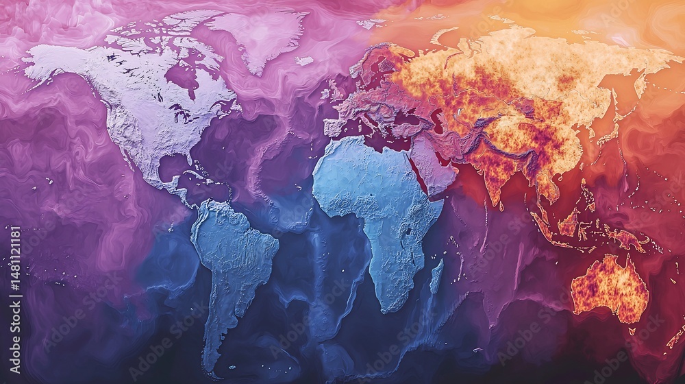 Before after climate visualization with temperature rise shown globally ...