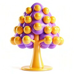 Poster - A vibrant, stylized tree with purple leaves and yellow fruits, featuring a glossy modern design.