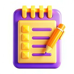 Poster - A colorful notepad with yellow tabs and an orange pen on top, emphasizing creativity and organization.