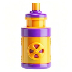 Poster - A colorful toy construction piece in bright yellow and purple with a circular design detail.