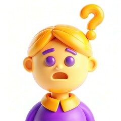 Poster - A cartoon character with a surprised expression and a question mark above their head, featuring vibrant colors.