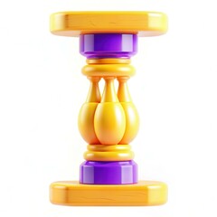 Poster - A vibrant geometric sculpture featuring yellow and purple colors and an interesting design.