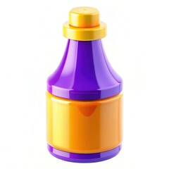 Poster - A vibrant, modern bottle with a purple and orange design, showcasing a unique shape and texture.
