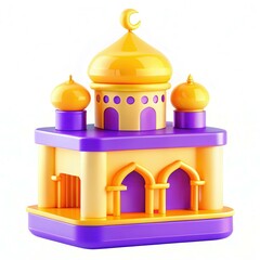 Poster - A colorful architectural model featuring domes and arches, showcasing a modern design with playful shapes and vibrant colors.