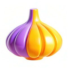 Poster - A vibrant modern design featuring a smooth, glossy shape in purple and orange colors resembling a stylized bulb.