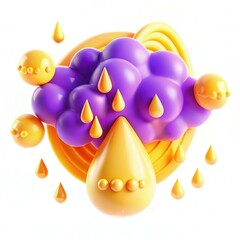 Poster - A vibrant and abstract design featuring colorful spheres and droplets on a modern background.