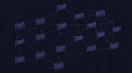 Poster - Graphical email marketing workflow from list segmentation to open rates and click-through rate optimization