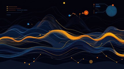 Poster - Infographic of real-time analytics with metrics like bounce rate, conversions, and traffic sources