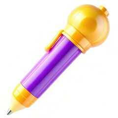 Poster - A colorful microphone in a vibrant design with purple and yellow colors suitable for modern displays.