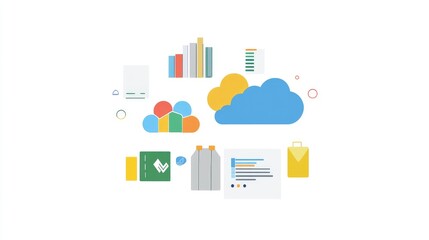 Poster - Marketing cloud interface showing campaign journey builder, analytics, and audience insights