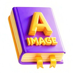 Fototapete - A colorful 3D book with bold letters, showcasing a vibrant and playful design, perfect for engaging visual content.