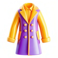 Fototapete - A colorful modern coat design featuring vibrant purple and yellow hues, showcasing a stylish and playful look.