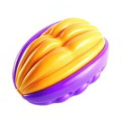 Poster - A colorful, modern design resembling an abstract object with a yellow and purple texture.