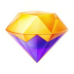 Poster - A vibrant gem design featuring a yellow and purple diamond shape with geometric facets.